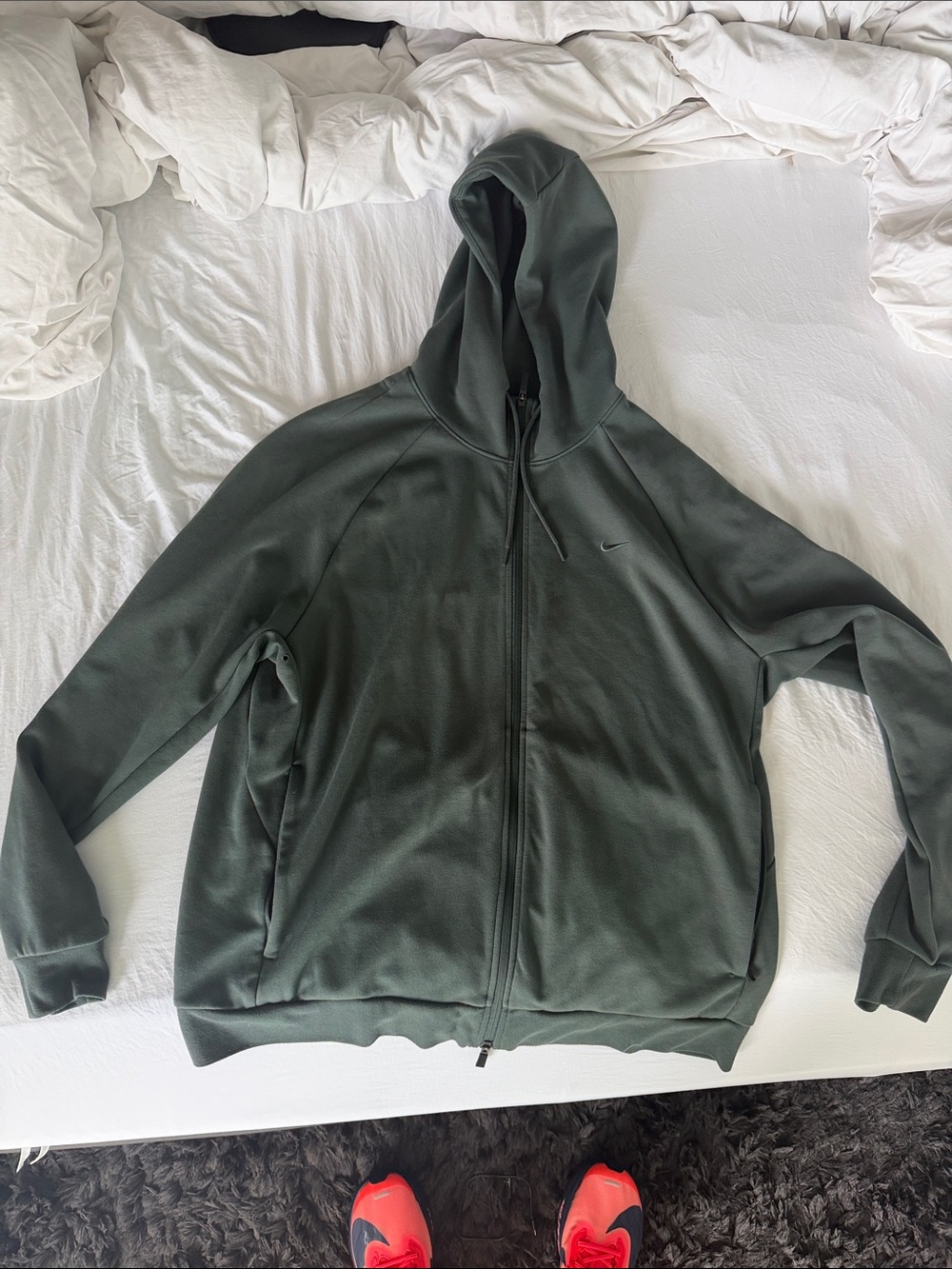 Nike Men's Gray Hooded Full-Zip Jacket